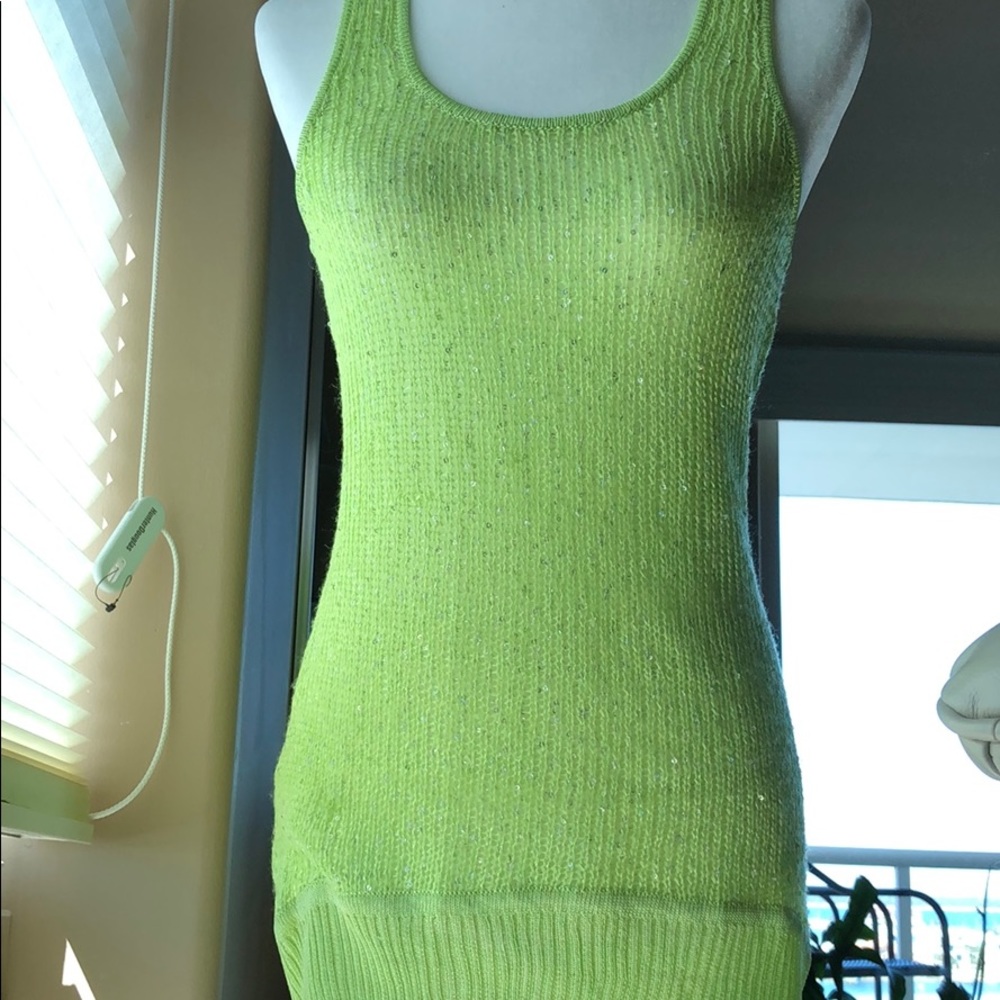 DATING RACER BACK SEQUINED TANK SWEATER EUC